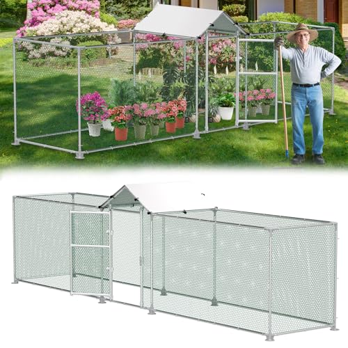 Aufun Freilaufgehege 500x100x150cm Hühnerstall Außengehege mit Schloss, Verzinkter Stahlrahmen, Kleintierstall Hühnerhaus PVC-beschichtetes Schatten Dach für Haustierkäfig Vogelkäfig Kleintiere Aufun Freilaufgehege 500x100x150cm Hühnerstall Außengehege mit Schloss, Verzinkter Stahlrahmen, Kleintierstall Hühnerhaus PVC-beschichtetes Schatten Dach für Haustierkäfig Vogelkäfig Kleintiere von AufuN