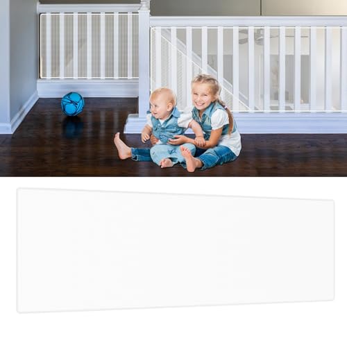 Aufun Kinder Sicherheitsnetz, Baby Balkon Geländer Treppenhaus Schutznetz, 300Lx90H cm Erhöhtes Langlebiger Treppenschutznetz Treppengeländer Zaun Mesh-Schutznetz für Kinder Haustiere, Weiß von AufuN