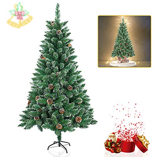 Aufun Künstlich Weihnachtsbaum 150cm Künstlicher Weinachts Baum Deko Tannenbaum Grün PVC mit Schnee-Effekt mit Metallständer Weihnachtsdeko Weihnachtsdekoration Aufun Künstlich Weihnachtsbaum 150cm Künstlicher Weinachts Baum Deko Tannenbaum Grün PVC mit Schnee-Effekt mit Metallständer Weihnachtsdeko Weihnachtsdekoration von AufuN