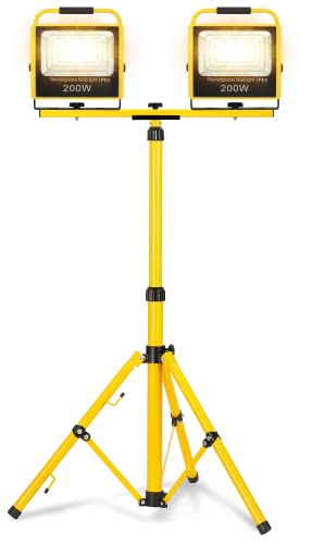 Aufun Led Baustrahler Akku 2x200W WarmWeiß mit Stativ Doppel Strahler roter und blau Blitz Arbeitsscheinwerfer - Für den Innen und Außenbereich, 3 Modi Dimmbar Fluter-Wasserdicht IP65 Aufun Led Baustrahler Akku 2x200W WarmWeiß mit Stativ Doppel Strahler roter und blau Blitz Arbeitsscheinwerfer - Für den Innen und Außenbereich, 3 Modi Dimmbar Fluter-Wasserdicht IP65 von AufuN