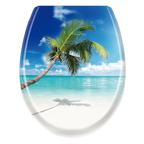 Aufun Toilettendeckel Absenkautomatik WC Sitz Klobrille mit Softclose Toilettensitz aus Hartplastik Klodeckel aus Duroplast Universal Größe - Blaues Meer Aufun Toilettendeckel Absenkautomatik WC Sitz Klobrille mit Softclose Toilettensitz aus Hartplastik Klodeckel aus Duroplast Universal Größe - Blaues Meer von AufuN