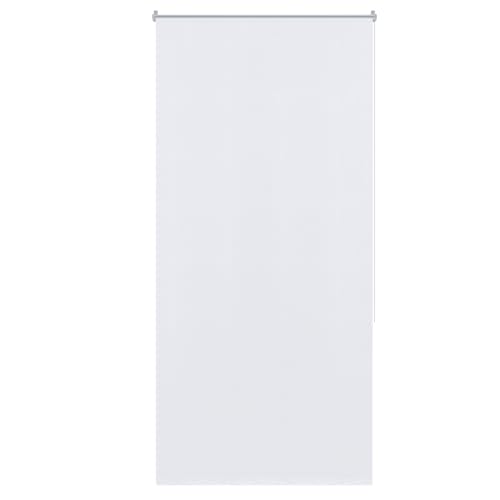 Aufun Verdunkelungsrollo Thermorollo Seitenzugrollo Seitenzug Klemmrollo ohne Bohren Klemmfix (110 x 210 cm, Weiß) von AufuN