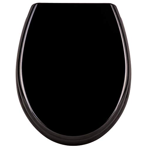 Aufun WC Sitz Toilettendeckel Toilettensitz Universal mit Absenkautomatik, hochwertige Qualität und Schnellbefestigung, viele bunte Motive, WC Deckel aus Hartplastik Duroplast-Schwarz Aufun WC Sitz Toilettendeckel Toilettensitz Universal mit Absenkautomatik, hochwertige Qualität und Schnellbefestigung, viele bunte Motive, WC Deckel aus Hartplastik Duroplast-Schwarz von AufuN