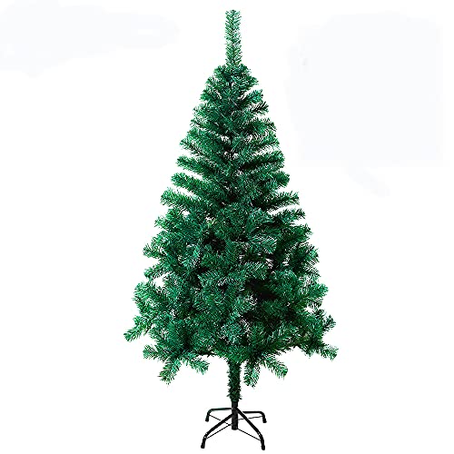 Weihnachtsbaum künstlich, 2,1m Künstlicher Christbaum Grün PVC, Edeltanne Schnellaufbau chwer entflammbar, inkl. Christbaum Ständer (210cm, Grün) von AufuN