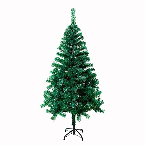 Weihnachtsbaum kunstbaum 150cm Künstlicher Weinachts Baum Deko, PVC Christbaum Weihnachtsdeko, Tannenbaum inkl. Metallständer (Grün, 1.5 m) von AufuN