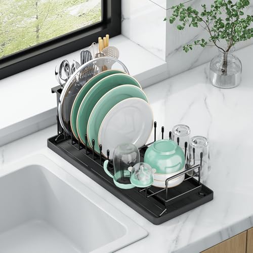 Aufworld Kleines Spülgestell, Kompaktes Spülgut-Abtropfgestell mit Silikon-Trockenmatte, Edelstahl-Spülabtropfer mit Besteckhalter, Platzsparendes Abtropfgestell für Küchenarbeitsplatte, Wohnmobile Aufworld Kleines Spülgestell, Kompaktes Spülgut-Abtropfgestell mit Silikon-Trockenmatte, Edelstahl-Spülabtropfer mit Besteckhalter, Platzsparendes Abtropfgestell für Küchenarbeitsplatte, Wohnmobile von Aufworld