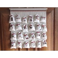 Adventskalender, Wandkalender, Leinen , Säckchen Mit Etiketten, Weihnachten Dekoration Adventskalender, Wandkalender, Leinen , Säckchen Mit Etiketten, Weihnachten Dekoration von Augenblickchen