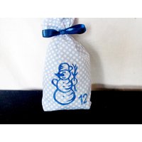 Adventskalender Stoff Handbedruckt Säckchen Blau Weihnachten Kalender Kinderkalender Genäht Adventskalender Stoff Handbedruckt Säckchen Blau Weihnachten Kalender Kinderkalender Genäht von Augenblickchen