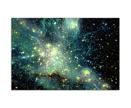 120x80cm - Fotodruck auf Leinwand und Rahmen Sterne Planeten Weltall Galaxie - Leinwandbild auf Keilrahmen modern stilvoll - Bilder und Dekoration von Augenblicke Wandbilder