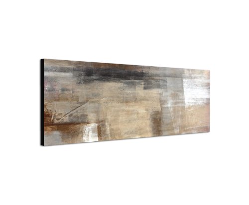 Abstraktes Wandbild beige rötlich altrosa 150x50cm Panorama Wandbild auf Leinwand und Keilrahmen fertig zum aufhängen - Unsere Bilder auf Leinwand bestechen durch ihre ungewöhnlichen Formate und den extrem detaillierten Druck aus bis zu 100 Megapixel hoch aufgelösten Fotos von Augenblicke Wandbilder