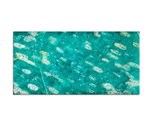 Augenblicke Wandbilder 120x60cm - Fotodruck auf Leinwand und Rahmen Amazonite Edelstein türkis Hintergrund - Leinwandbild auf Keilrahmen modern stilvoll - Bilder und Dekoration von Augenblicke Wandbilder