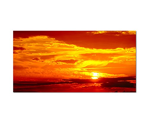 Augenblicke Wandbilder 120x60cm - Fotodruck auf Leinwand und Rahmen Sonnenuntergang Himmel Wolken rot - Leinwandbild auf Keilrahmen modern stilvoll - Bilder und Dekoration von Augenblicke Wandbilder