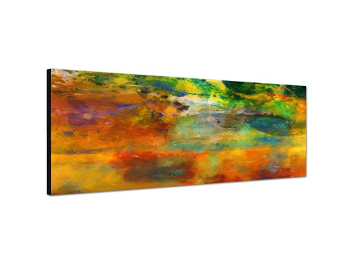 Augenblicke Wandbilder Keilrahmenbild Wandbild 150x50cm Hintergrund abstrakt grün blau orange rot von Augenblicke Wandbilder