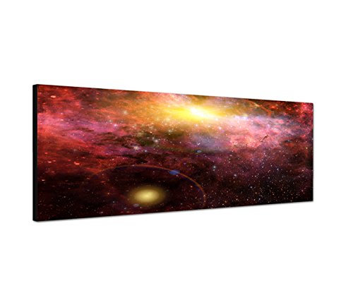 Augenblicke Wandbilder Leinwandbild als Panorama in 150x50cm Sterne Planeten Galaxie Weltraum von Augenblicke Wandbilder