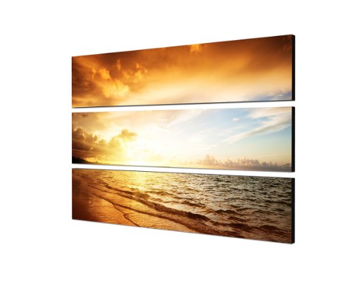 Zauberhafter Sonnenuntergang 140x100 cm - 3 TEILIGES FOTOWANDBILD extravagantes Format topaktuell Leinwand auf Keilrahmen Kunstdruck XXL in brillanter Farbqualität moderne Bilder Dekobilder Wanddekoration schöner wohnen von Augenblicke Wandbilder