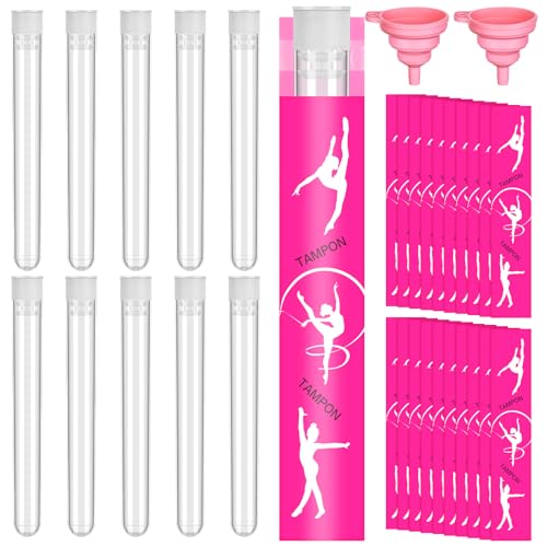 32-teiliges Geheimfläschchen-Set – transparente wiederverwendbare Kunststoffröhren mit Tampon-Hüllen und faltbaren Silikon-Trichtern für Kreuzfahrt, Konzert, Outdoor-Sport von Augenstern