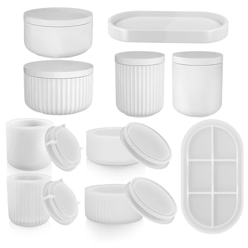 5 Stück Silikonform Vase,4 Vase+1 Paletten,Vase Gießformen Silikon mit Deckel,DIY Vases Resin Formen,Silikonform Blumentopf,Zur Herstellung von Vasen 5 Stück Silikonform Vase,4 Vase+1 Paletten,Vase Gießformen Silikon mit Deckel,DIY Vases Resin Formen,Silikonform Blumentopf,Zur Herstellung von Vasen von Augesak