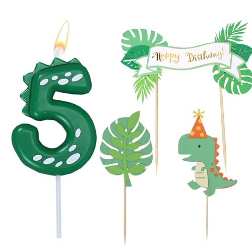 Geburtstagskerzen Zahlen 5, Dinosaurie Kerze 5 Geburtstag mit Tortendeko, Kerze 5, Grün Kerzen Zahlen, Dino Happy Birthday Cake Topper, Dino Geburtstag Deko 5 jahre Baby Party Geburtstagskerzen Zahlen 5, Dinosaurie Kerze 5 Geburtstag mit Tortendeko, Kerze 5, Grün Kerzen Zahlen, Dino Happy Birthday Cake Topper, Dino Geburtstag Deko 5 jahre Baby Party von Augesak