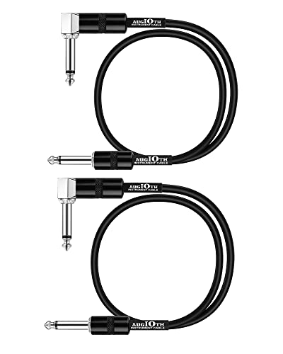 Augioth 30 CM 12 Zoll Gitarre Patch Kabel Effekt Pedal Kabel gerade zu Winkel 2Pack von Augioth