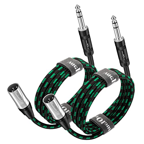 Augioth XLR Männlich (Male) zu 6.35mm TRS Kabel 2 Meter 2Pack, 6ft Balance 1/4 Stecker zu 3-Pin XLR Männlich (Male) von Augioth