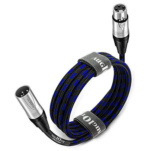 Augioth XLR Pro Mikrofonkabel 3 Meter Männlich (Male) zu Weiblich(Female) XLR Kabel 3-polig blau ausgewogen abgeschirmt von Augioth