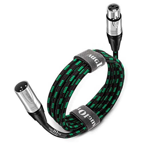 Augioth XLR Pro Mikrofonkabel 3 Meter Männlich (Male) zu Weiblich(Female) XLR Kabel 3-polig grün ausgewogen abgeschirmt von Augioth