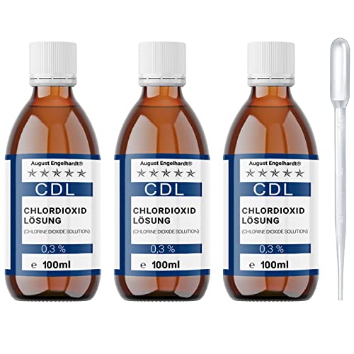 3X 100ml Chlordioxid-Lösung 0,3% – CDL/CDs in Braunglasflasche & HD-PE Pipette zum Tropfen 3X 100ml Chlordioxid-Lösung 0,3% – CDL/CDs in Braunglasflasche & HD-PE Pipette zum Tropfen von August Engelhardt