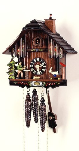 August Schwer Kuckucksuhr, Schwarzwaldhaus, Ziege, Kaminreiniger 3.0306.10.C von August Schwer