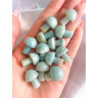 Himmelblauer Quarz Glückspilz | Heilenergie Geschenke Tasche Crystal Kristall Glücksbringer von AugustCrystals