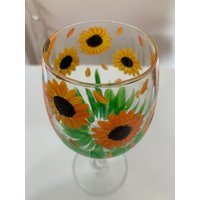 Sonnenblumen Weinglas von AugustSunfloBoutique