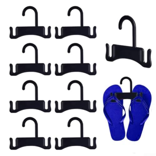 10 Stück Kunststoff-Flip-Flop-Halter für Schuhorganisation, platzsparende Kleiderbügel für Einzelhandel und Heimgebrauch (schwarz)) von AugustknowU