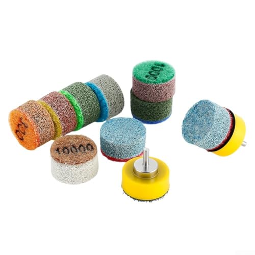 2,5 cm Polierpad zum Nass- und Trockenpolieren für Granit, Jade, Jadeit, Marmor, Beton, Arbeitsplatte, Boden, Schleifen und Restaurierung (2,3 mm Schaft) von AugustknowU