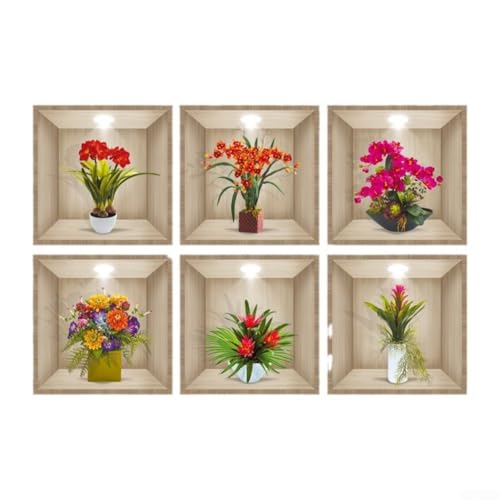 3D-Wandaufkleber aus Vinyl, Vintage-Blume, geeignet für die Dekoration von Innenwänden, einschließlich Wohnzimmer, Schlafzimmer und Büros, mit floralem Stil 3D-Wandaufkleber aus Vinyl, Vintage-Blume, geeignet für die Dekoration von Innenwänden, einschließlich Wohnzimmer, Schlafzimmer und Büros, mit floralem Stil von AugustknowU