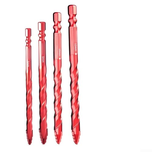 4 Stück gezackte Steinbohrer mit Hartmetall in Industriequalität für Holz, Kunststoff, Fliesen, Beton, Bohren, Sechskantschaft für schnellen Bitwechsel, kompatibel mit kabelgebundenen und kabellosen 4 Stück gezackte Steinbohrer mit Hartmetall in Industriequalität für Holz, Kunststoff, Fliesen, Beton, Bohren, Sechskantschaft für schnellen Bitwechsel, kompatibel mit kabelgebundenen und kabellosen von AugustknowU