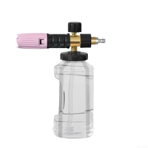 4000 PSI Schaumsprüher Einstellbares Schaum-Wasser-Verhältnis für Auto Motorrad Reinigung Edelstahl und Messing Düse M22 14 mm Anschluss kompatibel (Schwarz Rosa) von AugustknowU