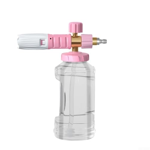 4000 PSI Schaumsprüher Einstellbares Schaum-Wasser-Verhältnis für Auto Motorrad Reinigung Edelstahl und Messing Düse M22 14 mm Anschluss kompatibel (Weiß Pink) von AugustknowU