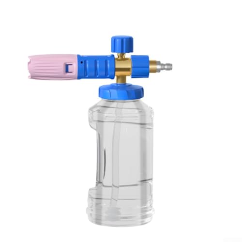 4000 PSI Schaumsprüher Verstellbares Schaum-Wasser-Verhältnis für Auto Motorrad Reinigung Edelstahl und Messing Düse M22 14 mm Anschluss kompatibel (Blau Rosa) von AugustknowU