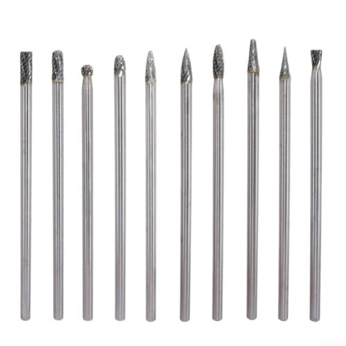 6 mm Schaft Vollhartmetall-Rotationsfräser für Drehwerkzeuge, Einzelschnittkopf für Präzisionsfräsen, Schleifen und Entgraten auf Metallen, Legierungen, Holz und Stein (A) von AugustknowU