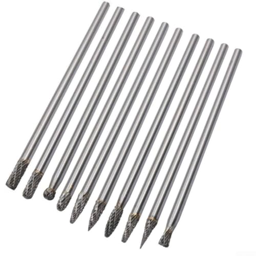 6 mm Schaft Vollhartmetall-Rotationsfräser für Drehwerkzeuge, Einzelschnittkopf für Präzisionsfräsen, Schleifen und Entgraten auf Metallen, Legierungen, Holz und Stein (H) von AugustknowU