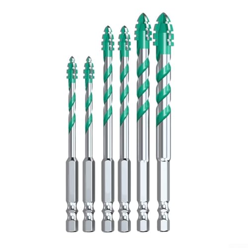 6-teiliges Exzenterbohrer-Set mit einzigartigem Wellenschliff-Design für schnelles und effizientes Bohren in Fliesen- und Betonmaterialien (3 Arten) von AugustknowU