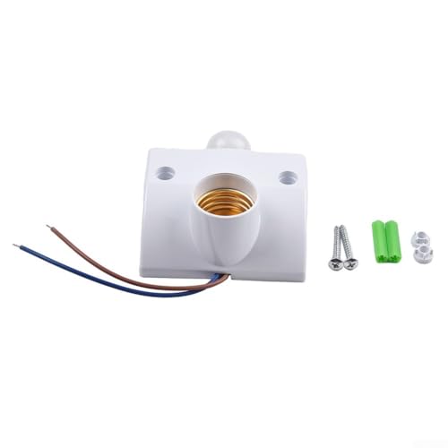 AC110 240V Human Body PIR Sensor Lamp Holder Compatible with For E27 Bulbs, 120 Degree Detection Angle, 3 8 Meter Range, Adjustable Brightness for Kitchens and Storage Areas (A) von AugustknowU