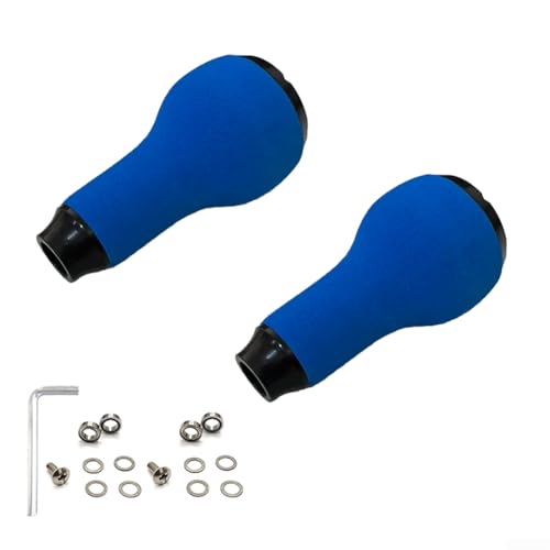 Angelrollengriff, kompatibel mit DAIWA DIY modifizierten Spinningscasting Rollen mit EVA und Gummi Kork Materialien und Ersatzteilen (2 Set blau) von AugustknowU