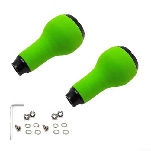 Angelrollengriff, kompatibel mit DAIWA DIY modifizierten Spinningscasting Rollen mit EVA und Gummi Kork Materialien und Ersatzteilen (2 Set grün) von AugustknowU