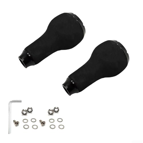Angelrollengriff, kompatibel mit DAIWA DIY modifizierten Spinningscasting Rollen mit EVA und Gummi Kork Materialien und Ersatzteilen (2 Set schwarz) von AugustknowU