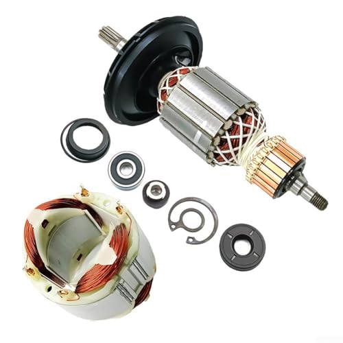 Armature 1619P10864 und Feldspule 1619P08324 Ersatzset kompatibel mit für Bosch RH540 RH540S Motor Rebuild Kit Stabile Metallkonstruktion mit 5 Zubehörteilen DIY Mechaniker Einsatz von AugustknowU