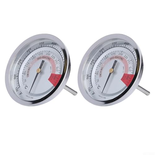 BBQ Deckelthermometer Messgerät mit präziser Wärmeanzeige, Edelstahlkonstruktion für den Außenbereich, kompatibler Ersatz für Grillthermometer Teile von AugustknowU