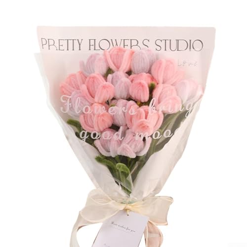 Bastelset mit gedrehten Tulpen für kreative Projekte mit diesem Blumen-Dekorationsset (rosa) von AugustknowU