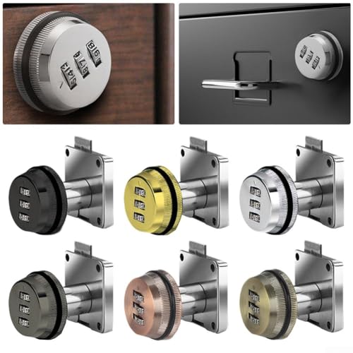 Briefkasten-Sicherheitsschloss mit 3-stelliger Passwort-Kombination und verstärkter Zink-Legierung für langfristige Nutzung (schwarz) von AugustknowU