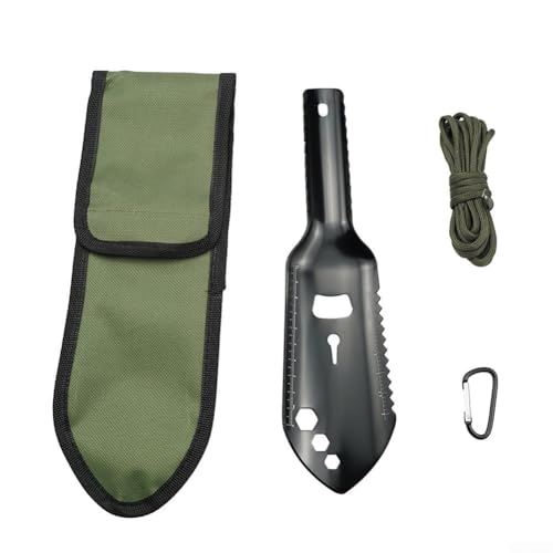 Camping Essential Multifunktionale Survival-Schaufel mit Anwendungen einschließlich Gartenarbeit und Angeln (schwarz) von AugustknowU