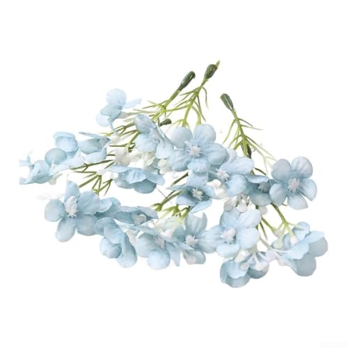 DIY Künstliche Hortensien Seidenblumen für Hochzeiten und Haarschmuck, kleiner 8 cm Blumenstrauß für Blumenhandwerk und Arrangements (blau) von AugustknowU